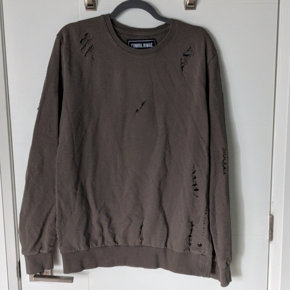 Criminal Damage distressed crewneck